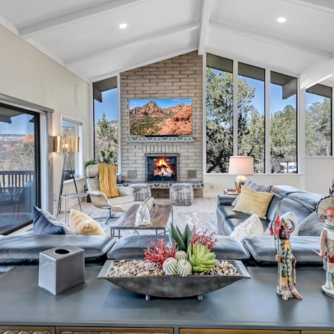 Light the fire and gather for evening drinks in the living room