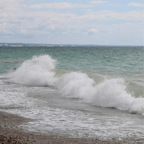 Stroll over to Felpham Beach, three minutes away
