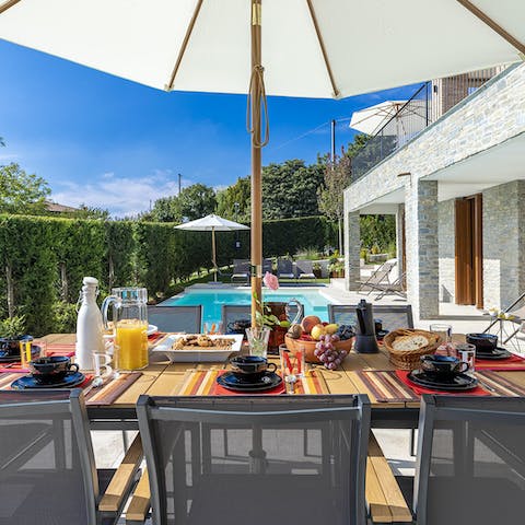 Socialise over an alfresco meal on your private terrace