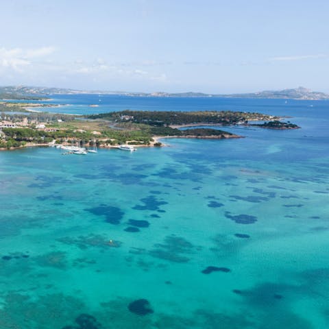 Dive into turquoise waters only 350 meters from the villa