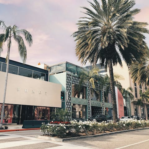 Shop in style on nearby Rodeo Drive, home of high-end stores