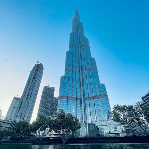 Visit downtown Dubai and enjoy some retail therapy with views of Burj Khalifa, the world's tallest building