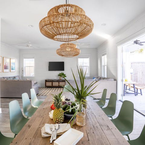 Get together for a family breakfast before hitting the beach