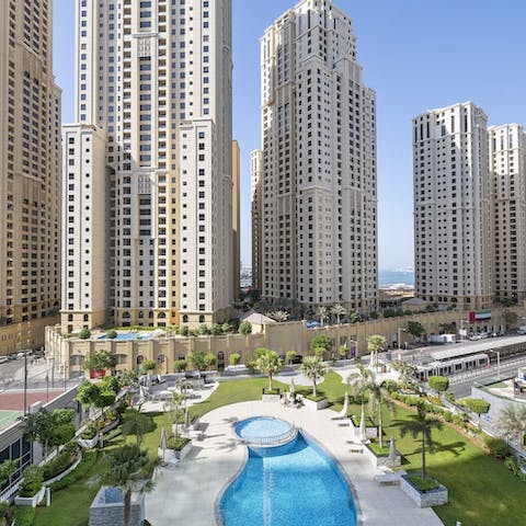 Soak up the rays and monumenal architecture from the shared poolside