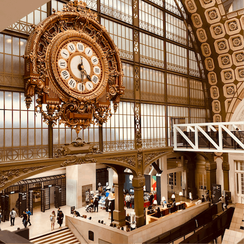 Lose yourself in the fascinating exhibits on display at the Musée d'Orsay, a twenty-five-minute walk