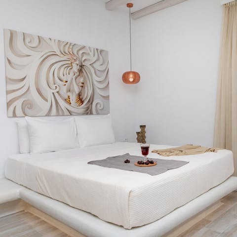 Make yourself at home in the crisp and contemporary bedrooms