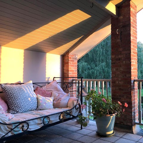 Hide away on the terrace at sunset