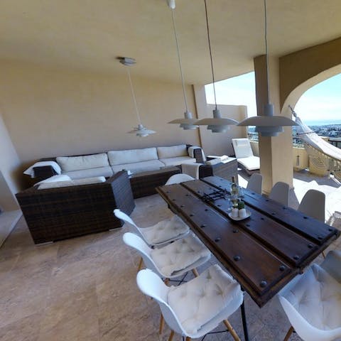 Set the table ready for a home-cooked supper at sundown