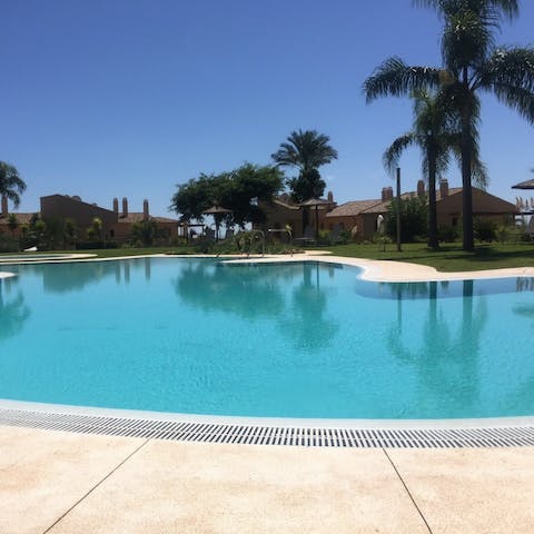 Splash about in one of four communal pools on balmy afternoons