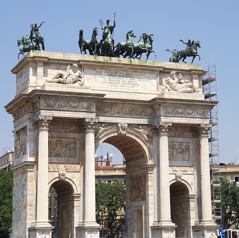 Stroll through Parco Sempione, a twelve-minute walk from home
