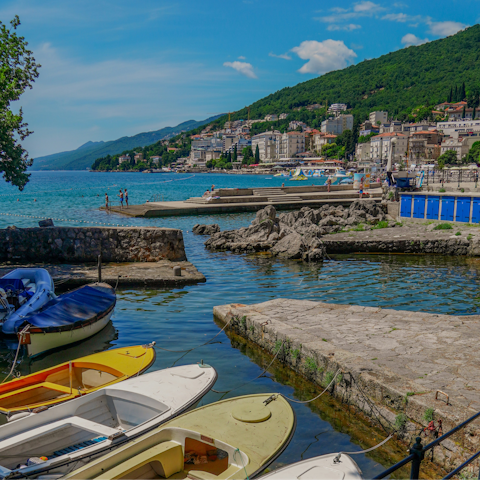Discover Opatija's beaches, fifteen-minutes away by car