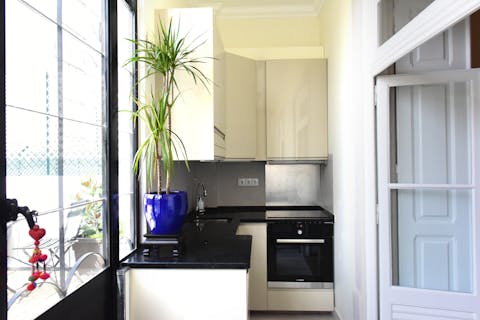 Fire up the coffee machine and rustle up breakfast in the sunny kitchen