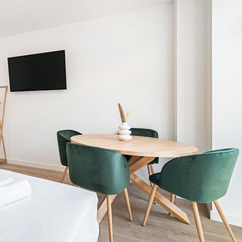 Catch up on work from the dining table