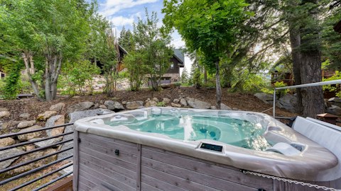 Slip into the hot tub as the last light fades over the treeline