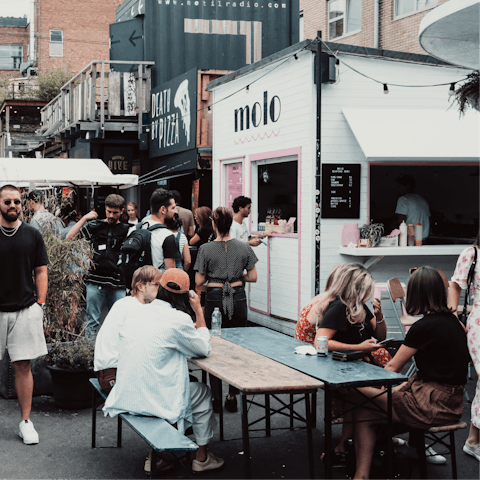 Take the bus to Hackney, and visit Netil Market for some great street food