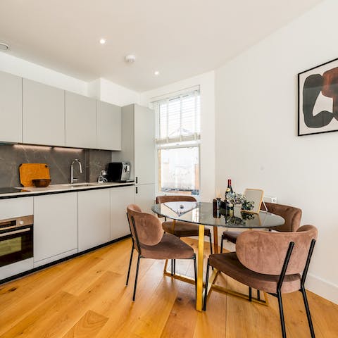 Grab a local takeaway, and enjoy it on your open-plan dining area