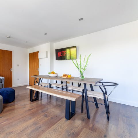 Sit down to a Sunday roast prepared in the handy kitchen