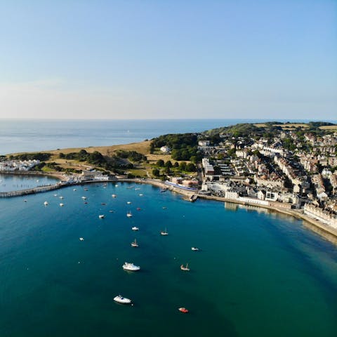 Spend the day on Swanage's beach, a short stroll away