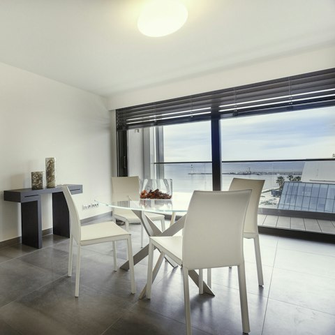 Enjoy sea views over breakfast