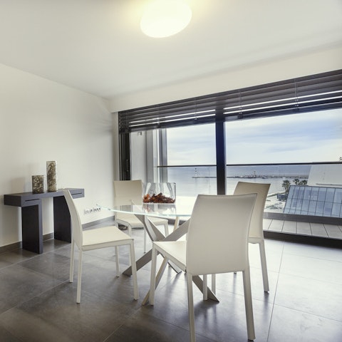 Enjoy sea views over breakfast