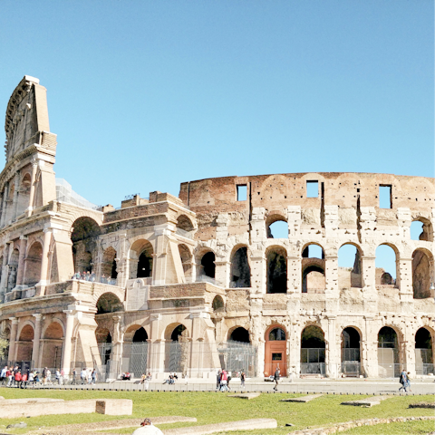 Visit the world-famous Colosseum, just outside of the Monti neighbourhood