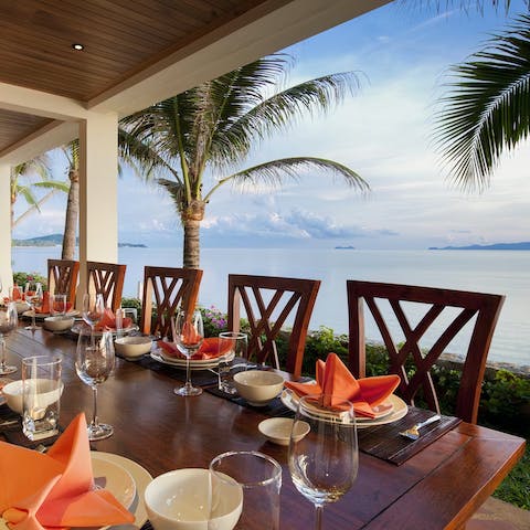 Tuck into authentic local delicacies alfresco on the terrace