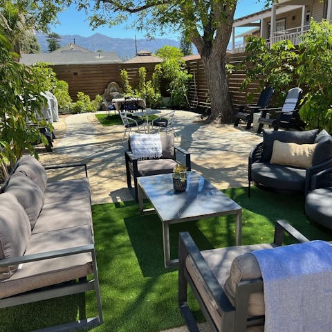 Gather on the shared patio when you need some fresh air