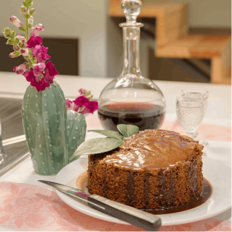 Settle into your new abode with a glass of wine and slice of cake provided by the host upon arrival