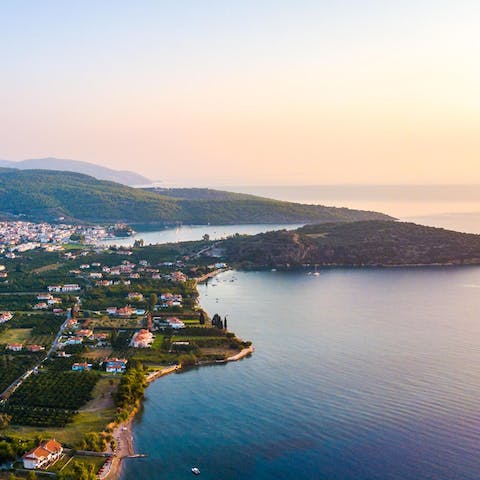 Admire the stunning views across the sea as you sip a cool drink