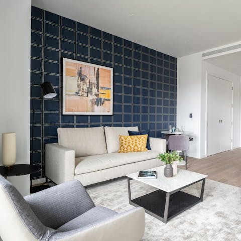 Look forward to relaxing in your sophisticated living space at the end of a busy day