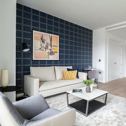 Look forward to relaxing in your sophisticated living space at the end of a busy day