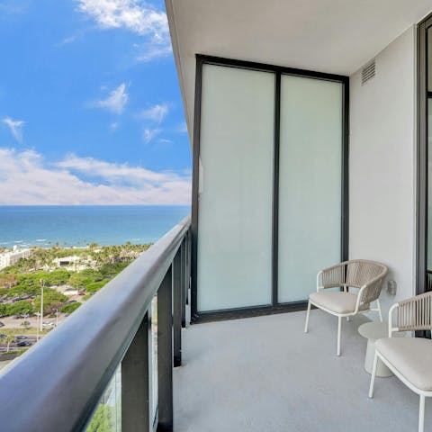 Enjoy sea views from the private balcony