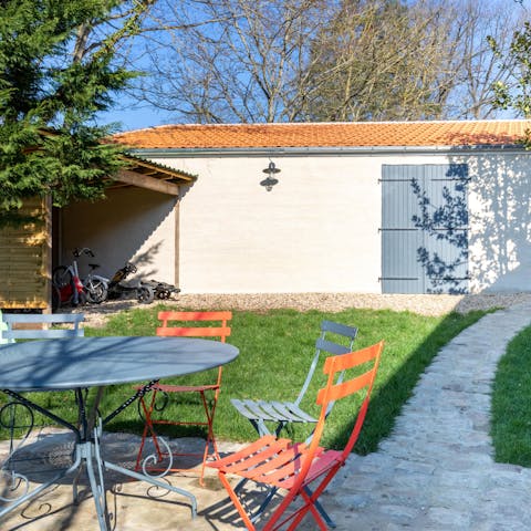 Start your mornings with coffee in the garden