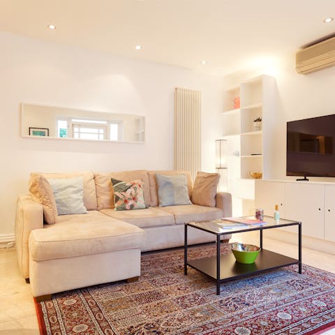 Sink into the sumptuous sofa after a day of London sightseeing