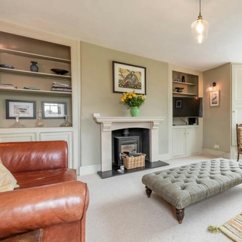 Snuggle up in front of the wood-burner for a family movie night