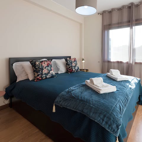 Wake up feeling refreshed after a soundless sleep in the comfortable bed