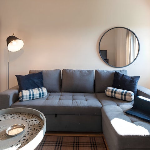 Get yourself comfy on the sofa with a glass of the region's famous wine