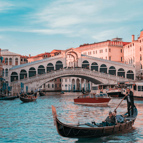 Stay a short stroll from the Rialto Bridge, an icon of Venice