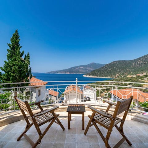 Enjoy peaceful morning coffees on the bedroom balconies