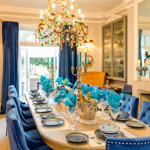 Sit down to a feast in the grand dining room