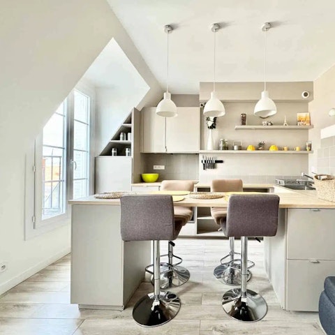 Drink in the views from the Juliet balcony with a coffee