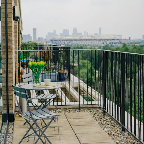 Take in panoramic views from the two terraces