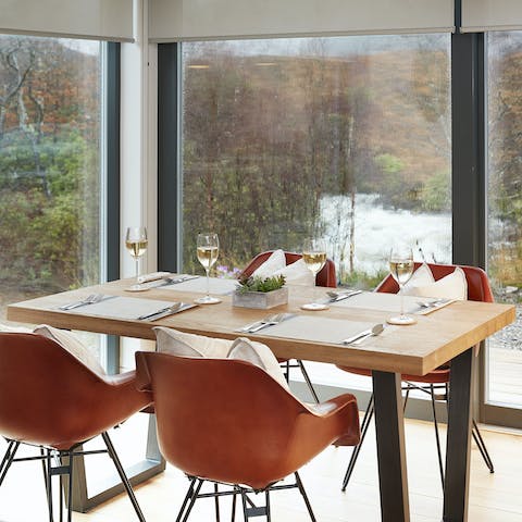Enjoy views of the River Slatach as you dig into breakfast