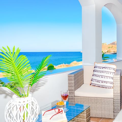 Drink in those wonderful Mediterranean Sea views