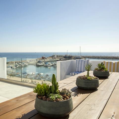 Sip sundowners on the expansive south-facing terrace