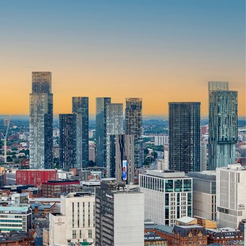 Head into central Manchester for the bustle, food and shopping and