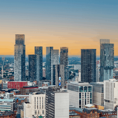 Head into central Manchester for the bustle, food and shopping and