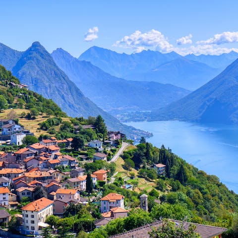 Stay just a twenty-minute stroll away from the waterfront of Lake Lugano