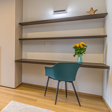 Work from home at the designated desk area