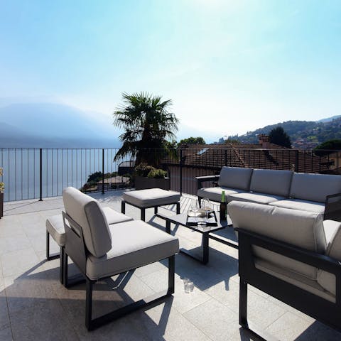 Soak up the gorgeous lake views as you sip on a glass of Italian red